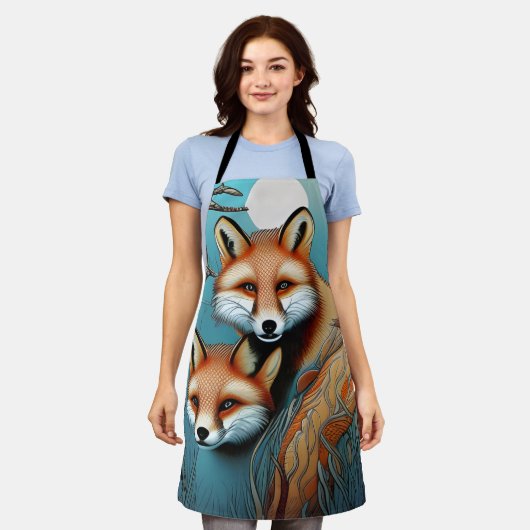 Momma fox und ihr Baby Schürze (Getragen)