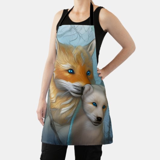 Momma fox und ihr Baby Schürze (InSitu)