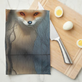 Momma fox und zwei Babys Geschirrtuch (Viertel Falte)