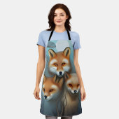 Momma fox und zwei Babys Schürze (Getragen)