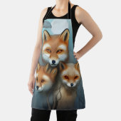 Momma fox und zwei Babys Schürze (InSitu)