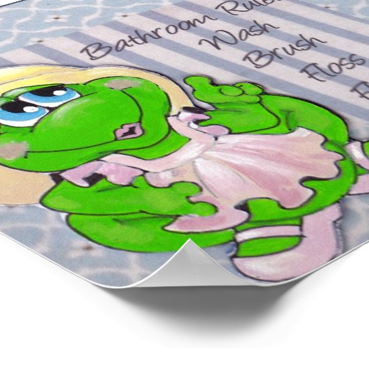 Momma Frog Badezimmer Regeln Kunst Poster (Ecke)