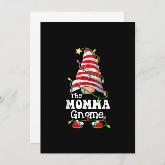 Momma Gnome Matching Family Group Weihnachts-Party Einladung (Vorne/Hinten)