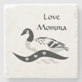 Momma Goose Schwimmen Steinuntersetzer (Vorderseite)