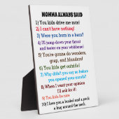 MOMMA HAT IMMER Poster gesagt Fotoplatte (Seite)