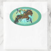 Momma Horse and foto Ovaler Aufkleber (Tasche)