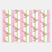 Momma Kangaroo, Streifen und Blume Geschenkpapier Set (Vorderseite)