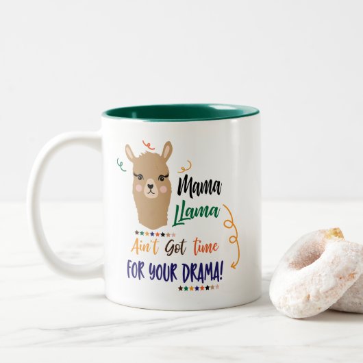 Momma Lamadramawort-Kunst-Tasse Zweifarbige Tasse (Mit Donut)