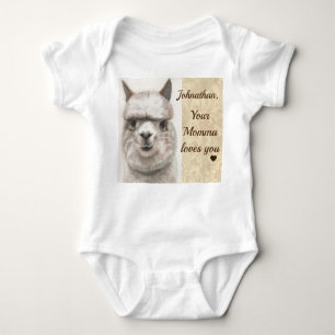 Momma Llama sagt, ich LIEBE DIR Custom Baby's NAME Baby Strampler