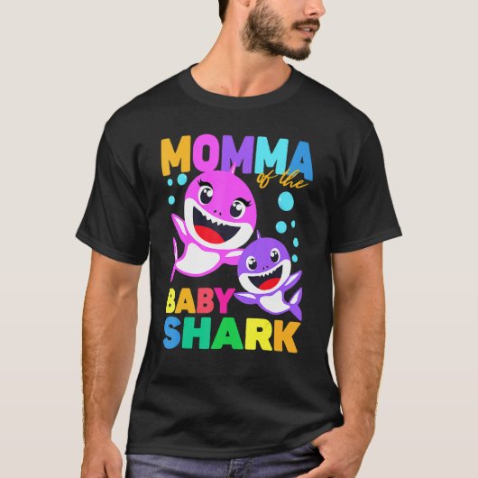 Momma of the Baby Birthday Shark Momma Shark Chris T-Shirt (Vorderseite)