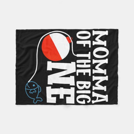 Momma Of The Big One Fishing Boy First Birthday Of Fleecedecke (Vorderseite (Horizontal))