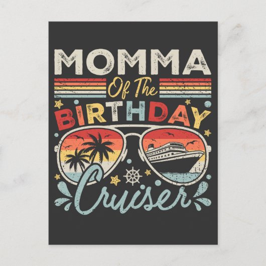 Momma of the Birthday Cruiser Vacation Postkarte (Vorderseite)