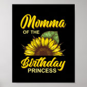 Momma of the Birthday Girl Sonnenblumenmatching Poster (Vorne)
