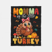 Momma Of The Little Turkey Thanksgiving Baby Showe Fleecedecke (Vorderseite)