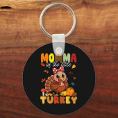 Momma Of The Little Turkey Thanksgiving Baby Showe Schlüsselanhänger (Vorderseite)