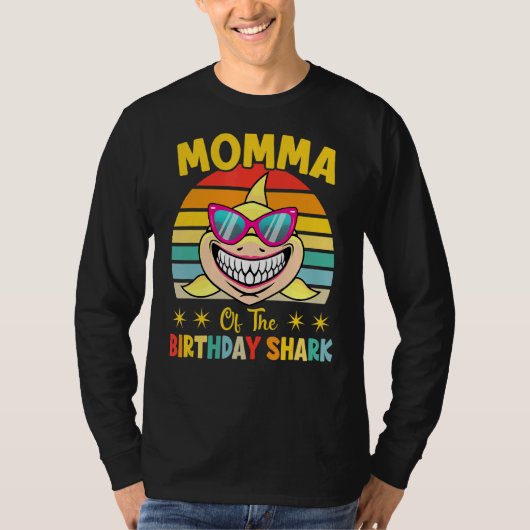 Momma of the Shark Birthday Family Matching Birthd T-Shirt (Vorderseite)