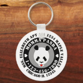 Momma Panda Notrufnummer Schlüsselanhänger (Vorderseite)