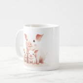 Momma Pig und Baby Ferkel, Niedliche Nutztiere Kaffeetasse (Vorderseite Links)