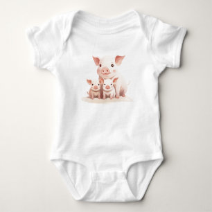 Momma Pig und Baby Ferkel, Niedliche Nutztiere Strampler