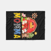 Momma Red Farm Cow Birthday Boy Matching Family Pa Fleecedecke (Vorderseite (Horizontal))
