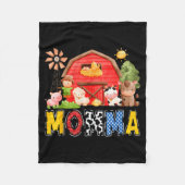 Momma Red Farm Cow Birthday Boy Matching Family Pa Fleecedecke (Vorderseite)