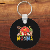 Momma Red Farm Cow Birthday Boy Matching Family Pa Schlüsselanhänger (Vorderseite)