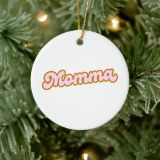 Momma | Rosa Niedliche Mama Keramik Ornament
