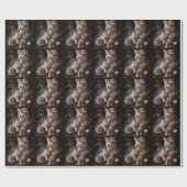 Momma Tabby Katze Drei Niedliche Kätzchen Geschenkpapier (Flach)