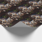 Momma Tabby Katze Drei Niedliche Kätzchen Geschenkpapier (Ecke)