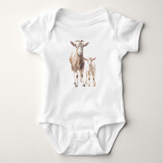 Momma und Baby Goat Kid, Babydusche, Babygeschenk Baby Strampler (Vorderseite)