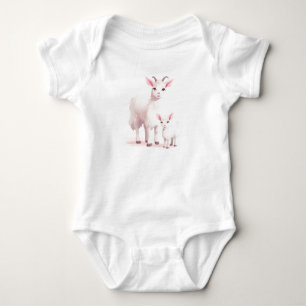Momma und Baby Llama, Kreta, Baby Farm Animes Strampler