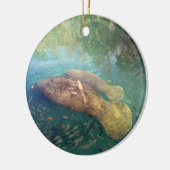 Momma und Baby Manatee Keramik/Porzellan Ornament (Links)