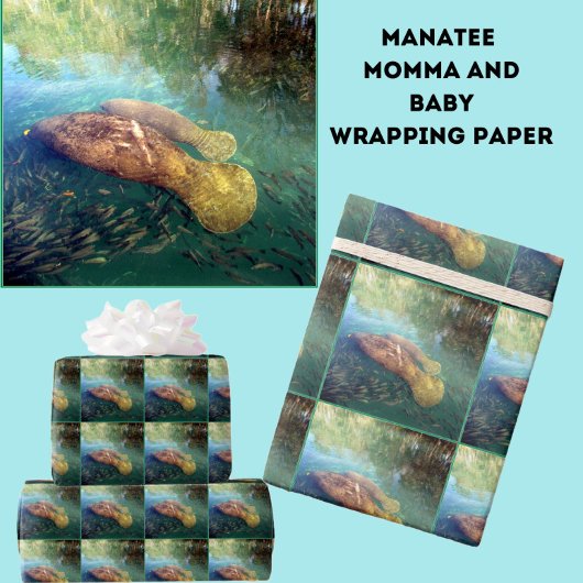 Momma und Baby Manatee Wrapping Paper Geschenkpapier