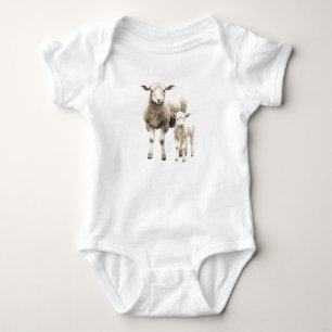 Momma und Baby Sheep, Lamm, Babydusche Strampler