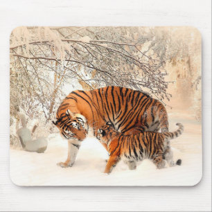 Momma und Baby-Tiger Mousepad