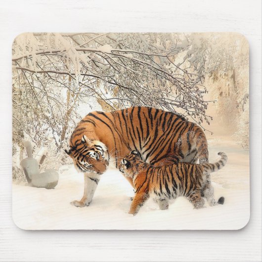 Momma und Baby Tigers Mousepad (Vorne)