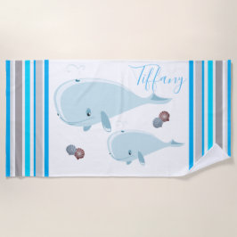 Momma und Baby Whale Strandtuch