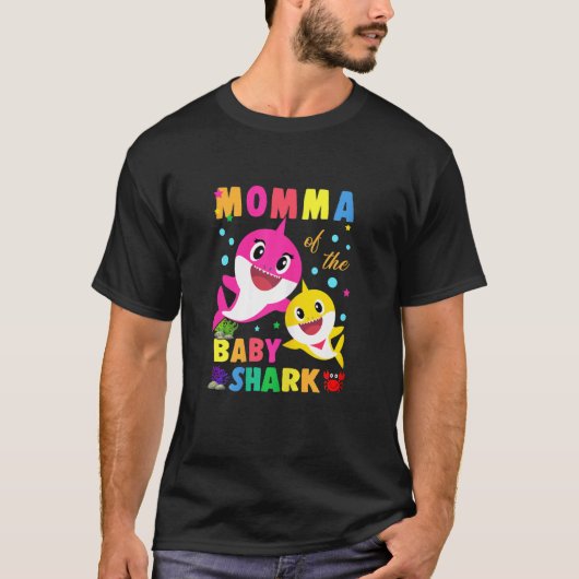 Momma von Momma of the Birthday Baby Momma Shark F T-Shirt (Vorderseite)