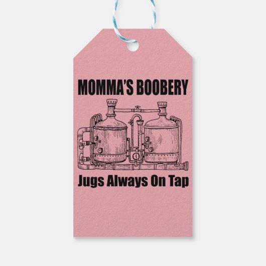 Mommas Boobery Jugs immer Gestochen Geschenkanhänger (Rückseite)