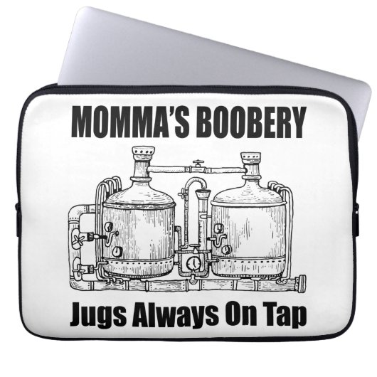 Mommas Boobery Jugs immer Gestochen Laptopschutzhülle (Vorderseite)