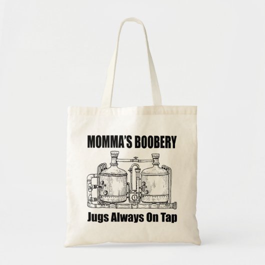 Mommas Boobery Jugs immer Gestochen Tragetasche (Vorne)