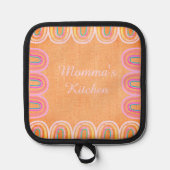 Momma's Kitchen Folk Rainbow Pattern Topflappen (Vorderseite)