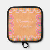 Momma's Kitchen Folk Rainbow Pattern Topflappen (Vorderseite)