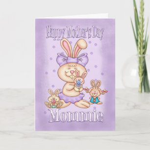 Mommie Mother's Day Card - Niedliche Kaninchen-Mam Karte