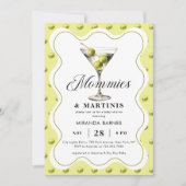 Mommies & Martinis Olive Martini Glass Baby Dusche Einladung (Vorderseite)