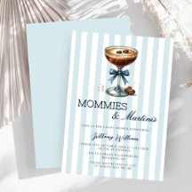 Mommies und Martinis Blue Bow Boy Baby Shower