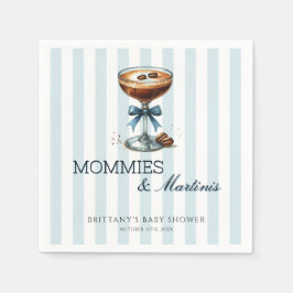 Mommies und Martinis Blue Bow Boy Baby Shower Serviette