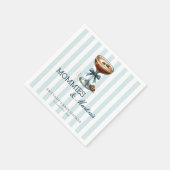 Mommies und Martinis Blue Bow Boy Baby Shower Serviette (Ecke)