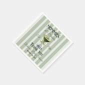 Mommies und Matcha Olive Green Bow Baby Shower Serviette (Ecke)