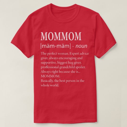 Mommom Definition  Funny Grandma  T-Shirt (Design vorne)
